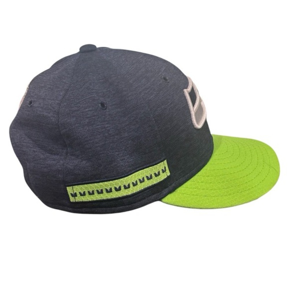 New Era 9Fifty Seattle Seahawks YOUTH Hat Neon Green Honeycomb Brim SnapBack Cap - Picture 5 of 7